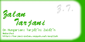 zalan tarjani business card